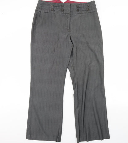 Womens UK Size 14 NEXT Regular Fit Dress Pants Grey Trousers