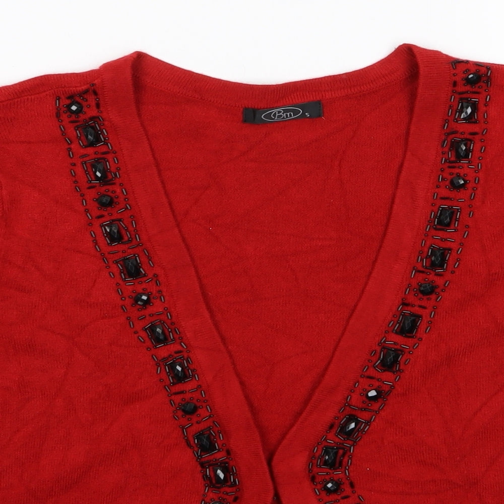 Womens UK Size S Bonmarché Red Shrug Jumper