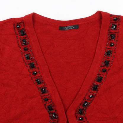 Womens UK Size S Bonmarché Red Shrug Jumper