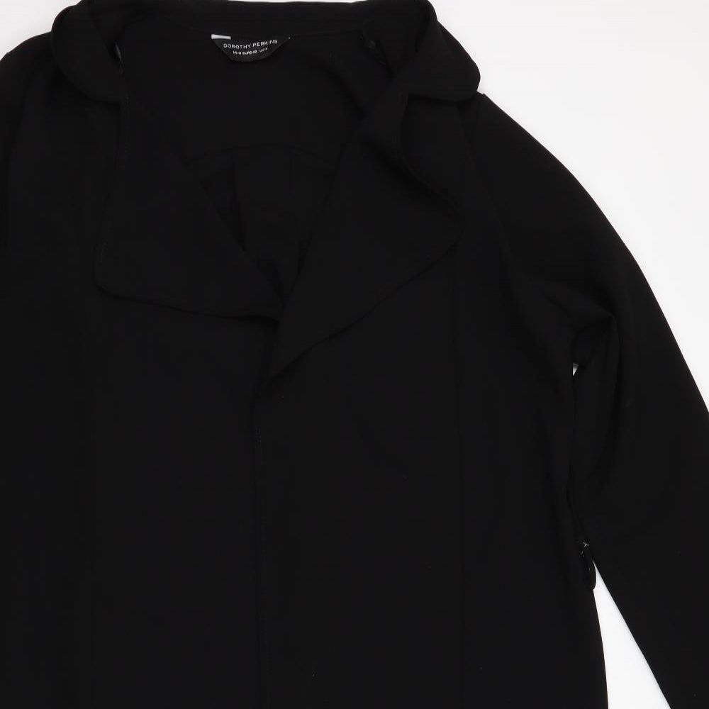 DOROTHEY PERKINS Womens Black   Jacket  Size 14  - Black, non fastening, lightweight longline jacket