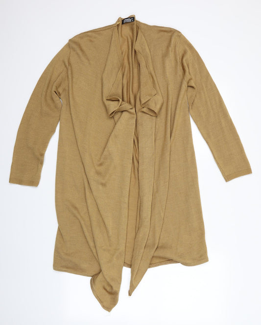 Lyza Fashion Womens Brown   Cardigan Jumper Size M  - Waterfall Cardigan