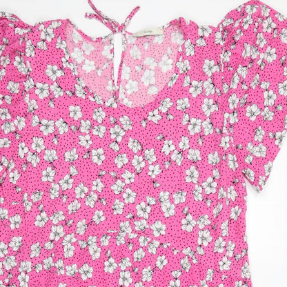 George Womens Pink Floral  A-Line    - George Pink Dress Floral