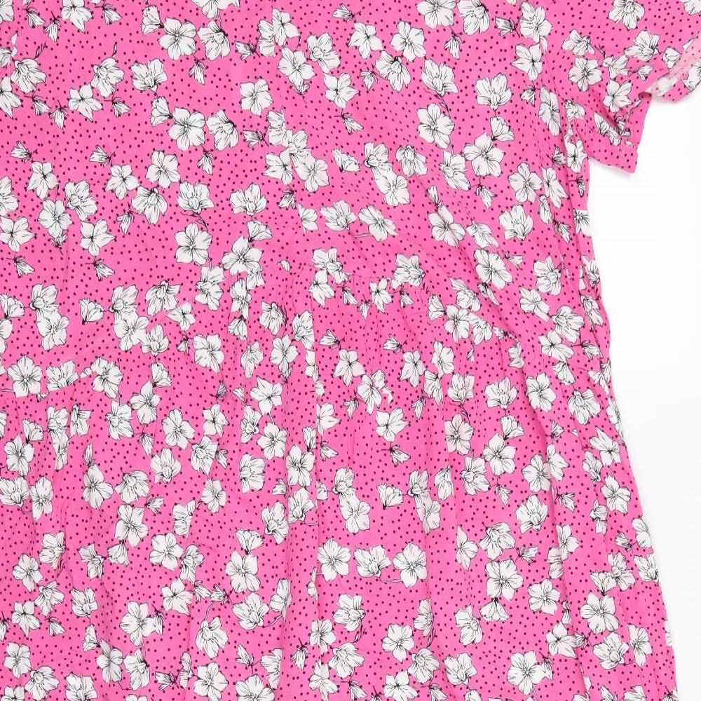George Womens Pink Floral  A-Line    - George Pink Dress Floral
