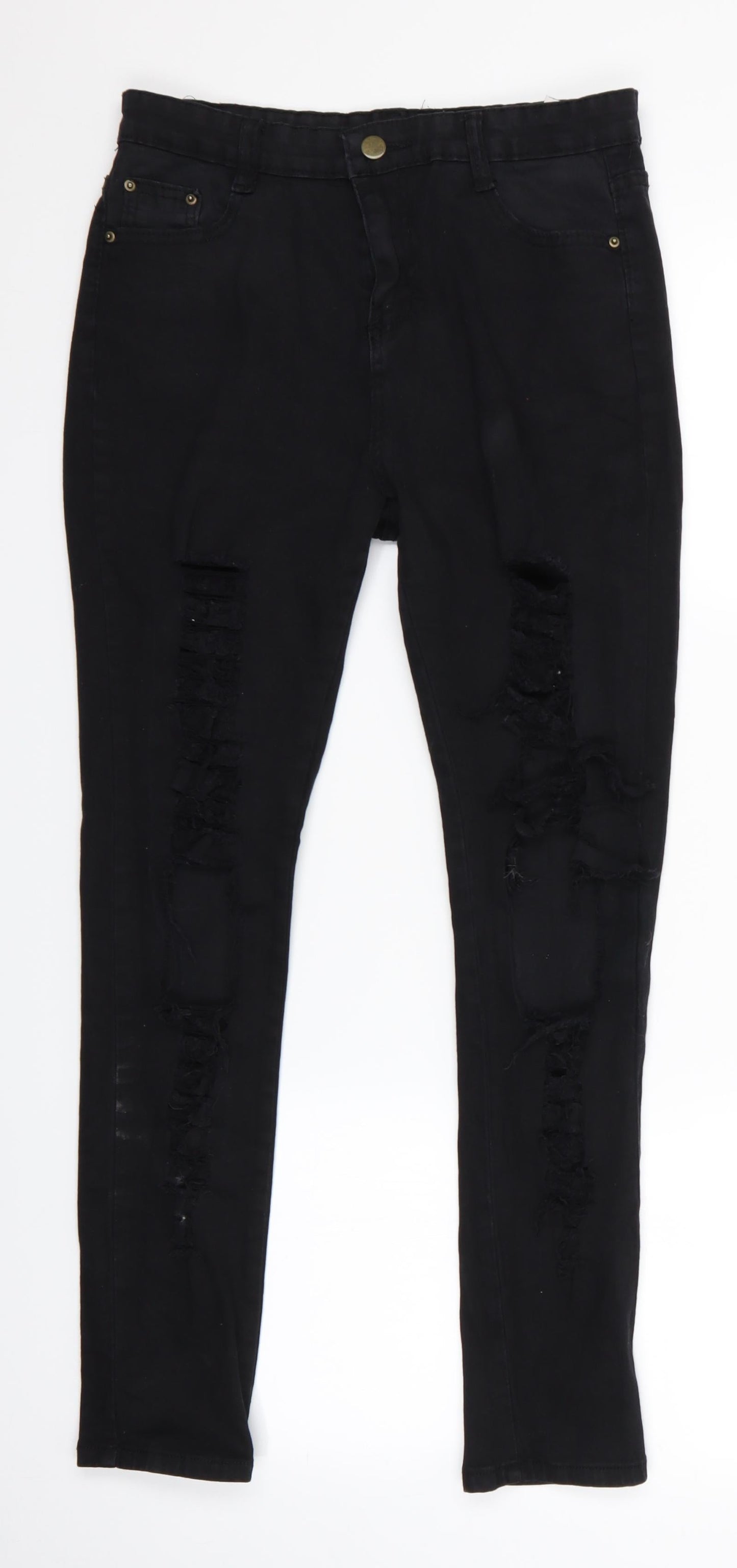Womens UK Size 28 Preworn Slim Fit Skinny Black Jeans