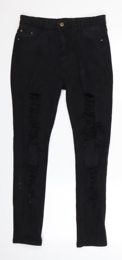 Womens UK Size 28 Preworn Slim Fit Skinny Black Jeans