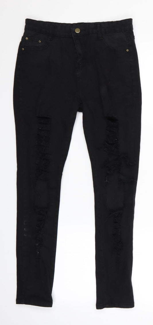 Womens UK Size 28 Preworn Slim Fit Skinny Black Jeans