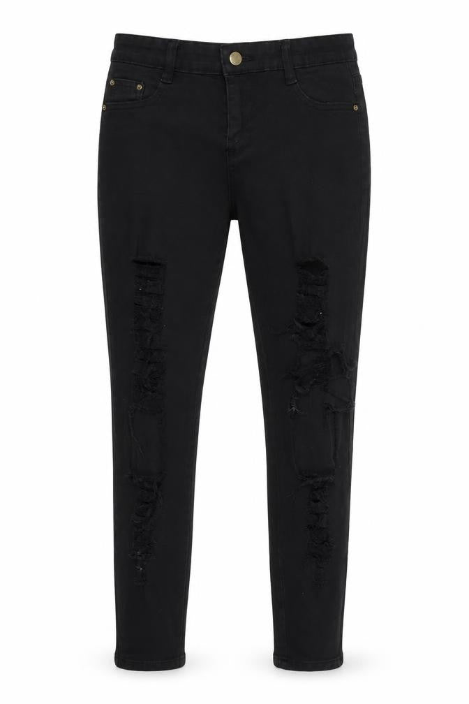 Womens Black   Skinny Jeans Size 28 L27 in - Ripped Style Jeans Black