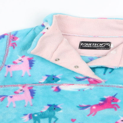 Equitech Girls Multicoloured Animal Print  Pullover Casual Size XL  - Unicorn logo Fleece