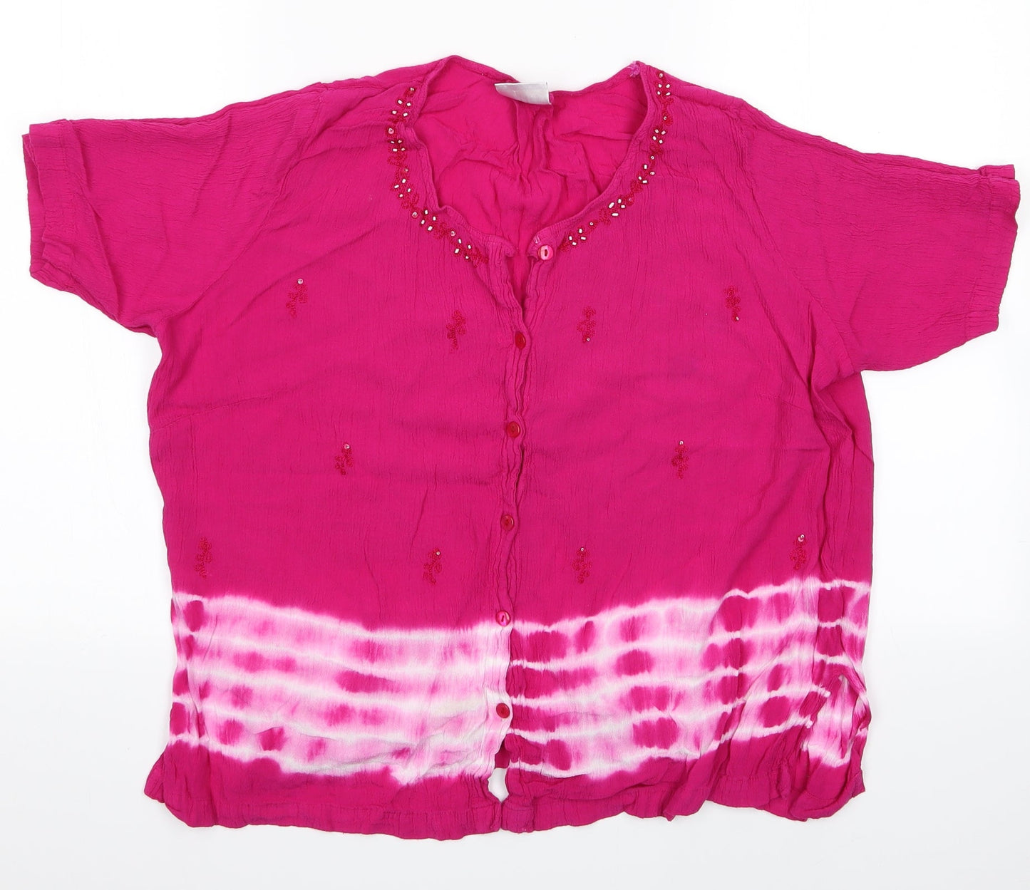 Womens UK Size 12 Roman Pink Basic Blouse