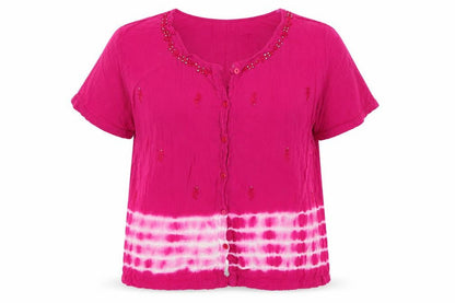 Womens UK Size 12 Roman Pink Basic Blouse