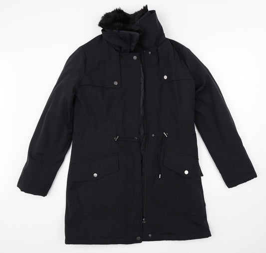 Marks & Spencer Womens Black   Overcoat Coat Size S