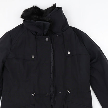 Marks & Spencer Womens Black   Overcoat Coat Size S