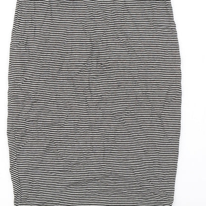 Blonde & Bonde Womens Black Striped  Straight & Pencil Skirt Size 10