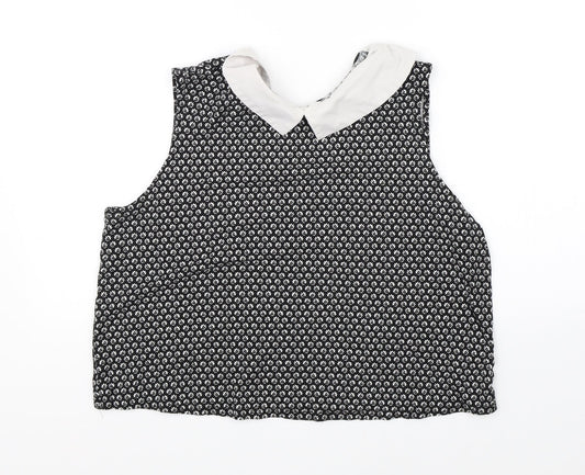 Womens UK Size 16 New Look Black Basic Blouse