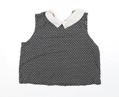 Womens UK Size 16 New Look Black Basic Blouse