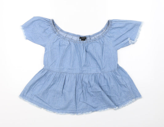 FOREVER 21 Womens Blue   Basic Blouse Size M