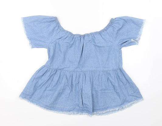 FOREVER 21 Womens Blue   Basic Blouse Size M