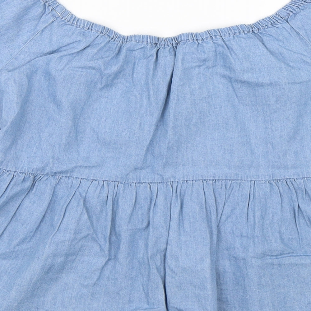 FOREVER 21 Womens Blue   Basic Blouse Size M