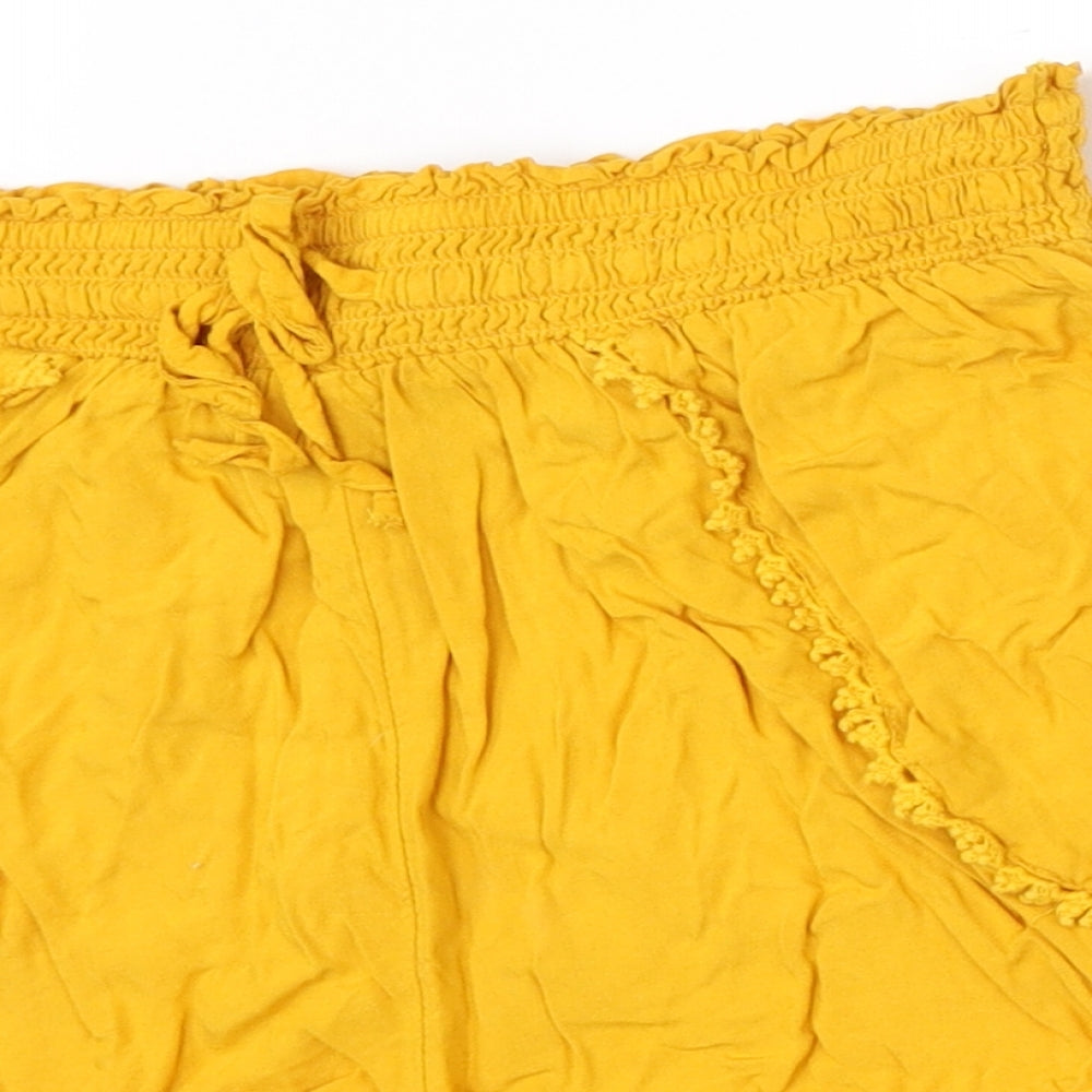 Primark Womens Yellow   Hot Pants Shorts Size 10