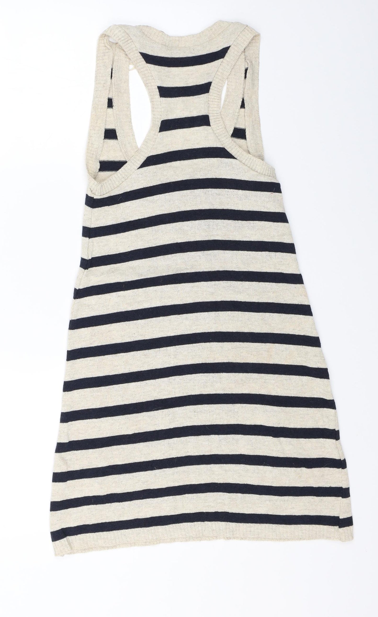 Jane Norman Womens Beige Striped  A-Line  Size 8