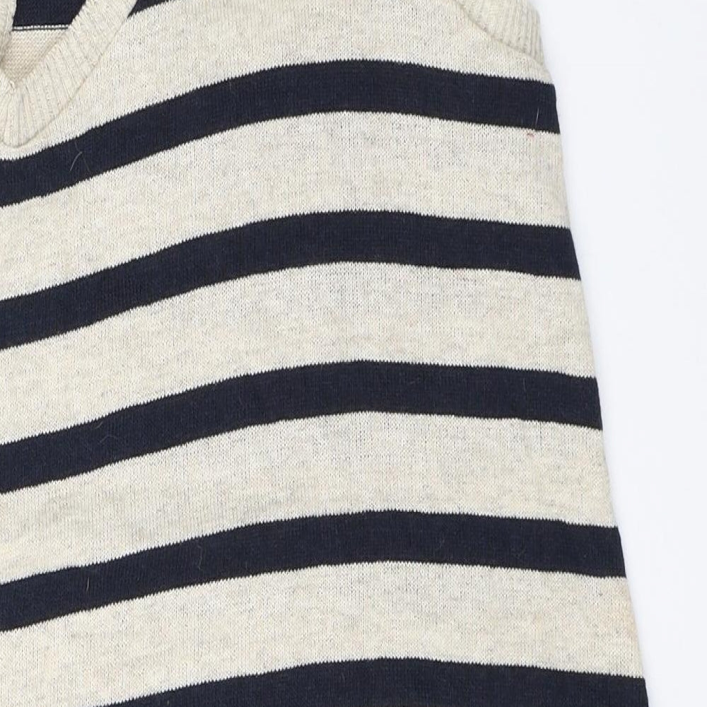 Jane Norman Womens Beige Striped  A-Line  Size 8