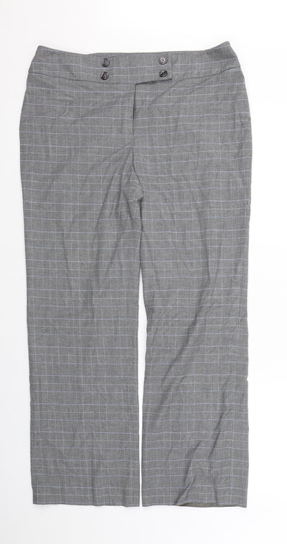 Womens UK Size 14 CC Regular Fit Dress Pants Grey Trousers