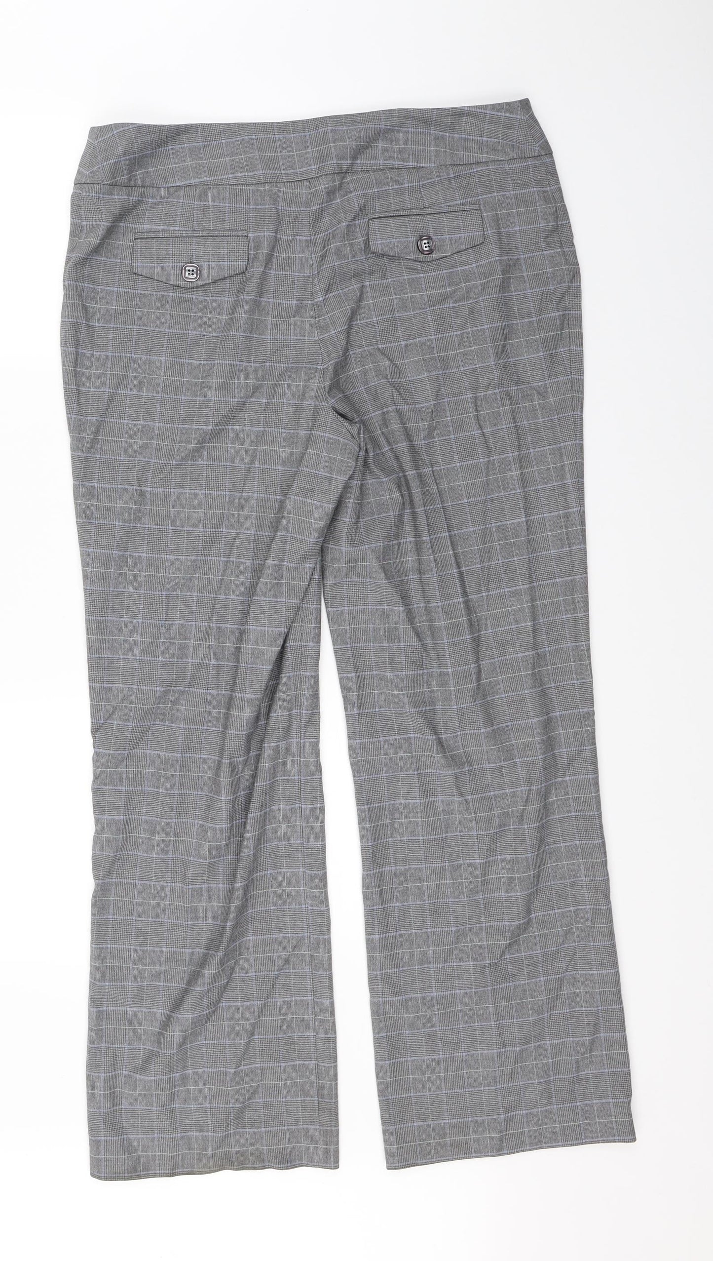 Womens UK Size 14 CC Regular Fit Dress Pants Grey Trousers