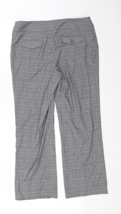 Womens UK Size 14 CC Regular Fit Dress Pants Grey Trousers