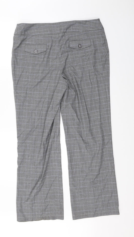 CC Womens Grey Check  Dress Pants Trousers Size 14 L27 in