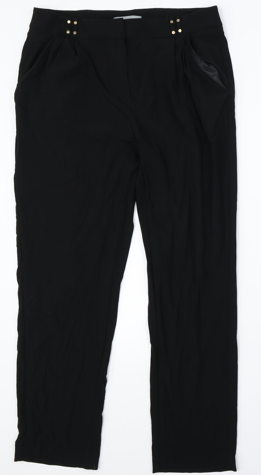 Womens UK Size 12 Marks & Spencer Regular Fit Dress Pants Black Trousers