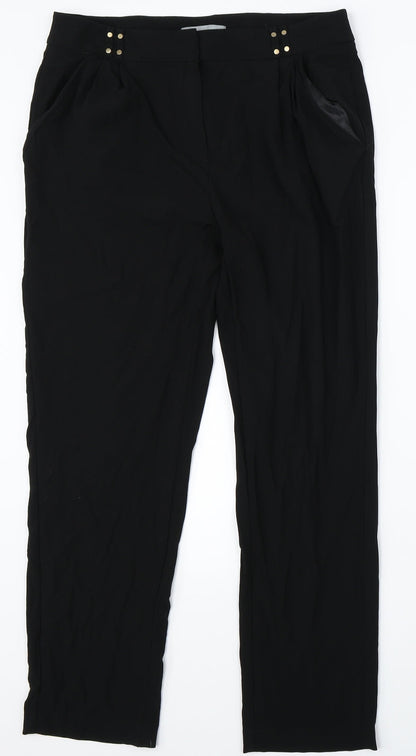 Womens UK Size 12 Marks & Spencer Regular Fit Dress Pants Black Trousers