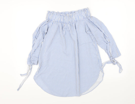 Womens UK Size 4 H&M Blue Basic Blouse