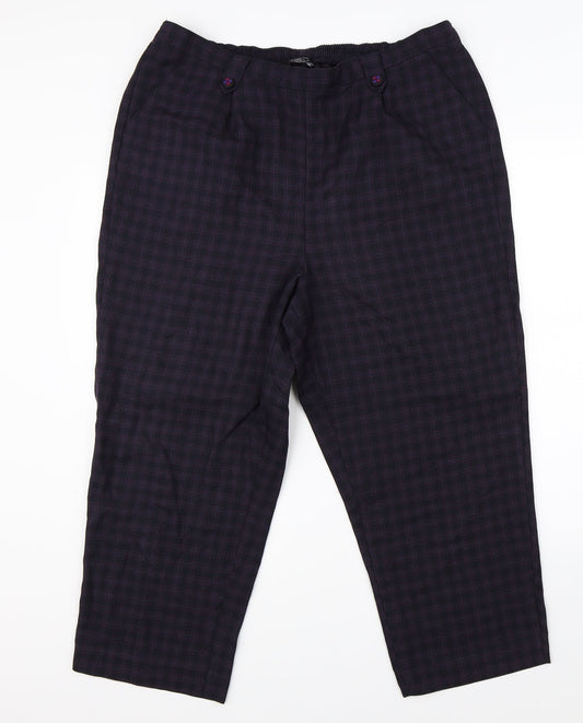 BM Womens Purple Check  Dress Pants Trousers Size 18 L23 in