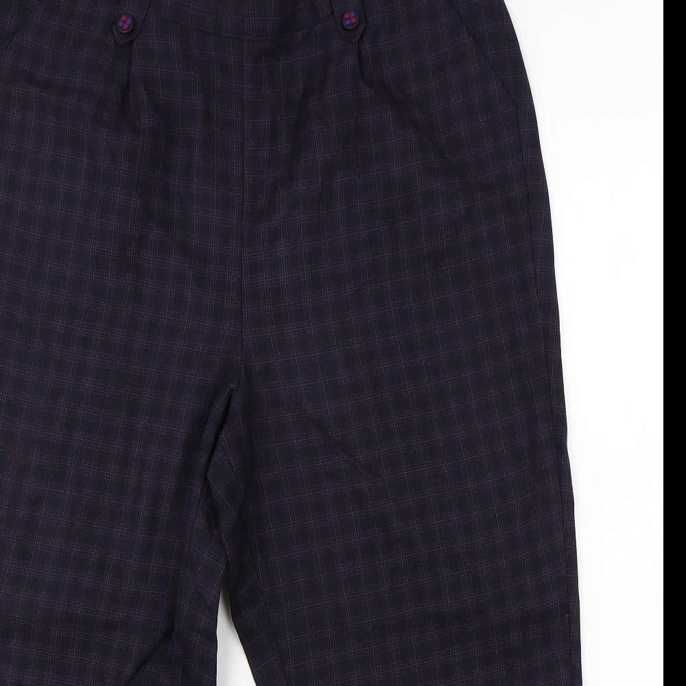 BM Womens Purple Check  Dress Pants Trousers Size 18 L23 in