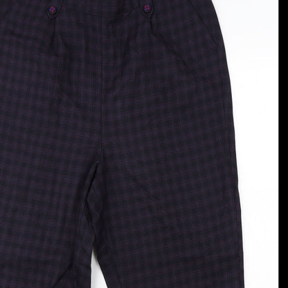 BM Womens Purple Check  Dress Pants Trousers Size 18 L23 in