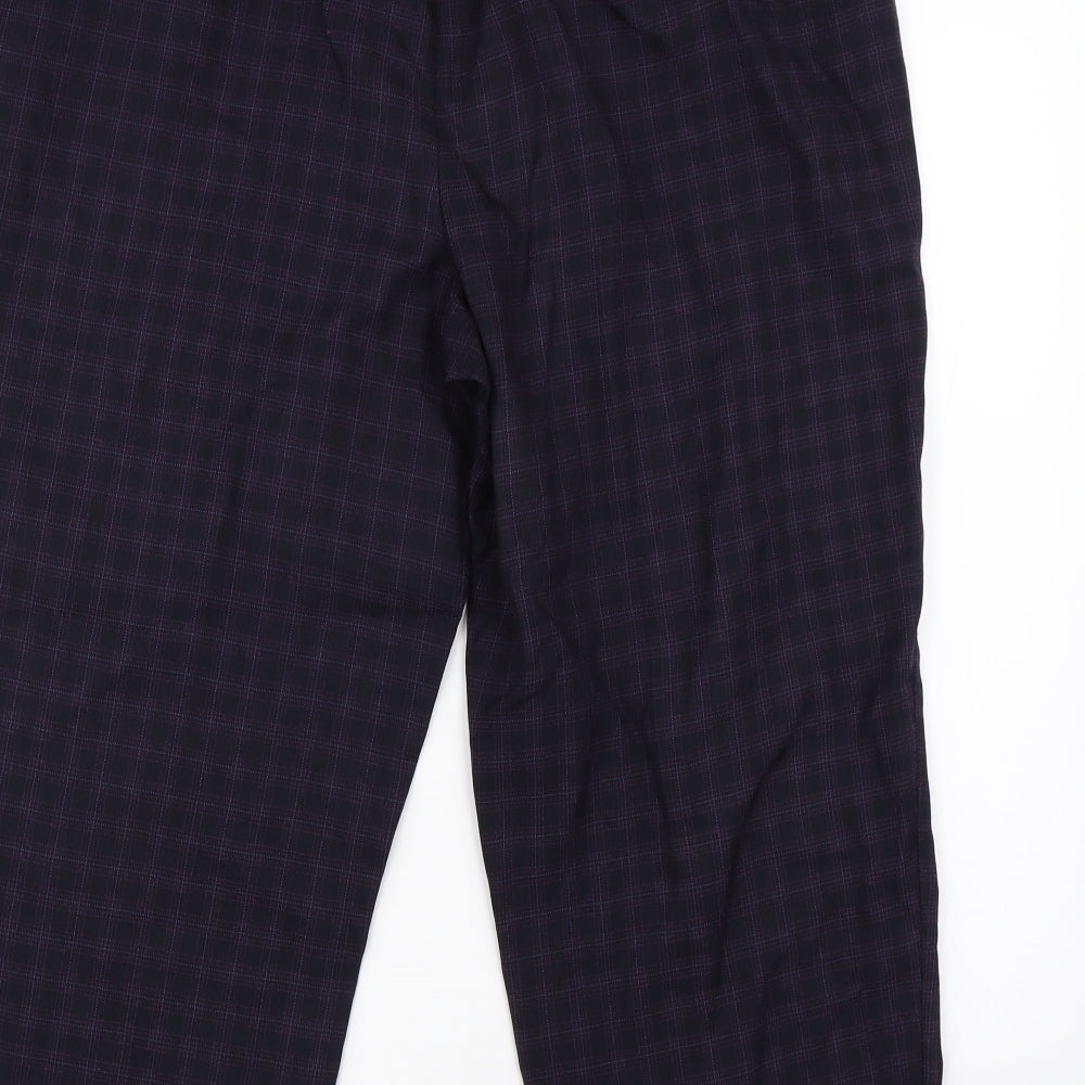 BM Womens Purple Check  Dress Pants Trousers Size 18 L23 in