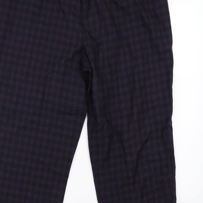 BM Womens Purple Check  Dress Pants Trousers Size 18 L23 in