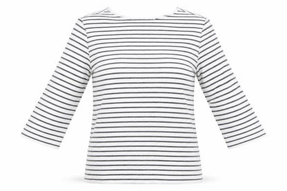 Pandini Womens White Striped  Pullover Jumper Size M