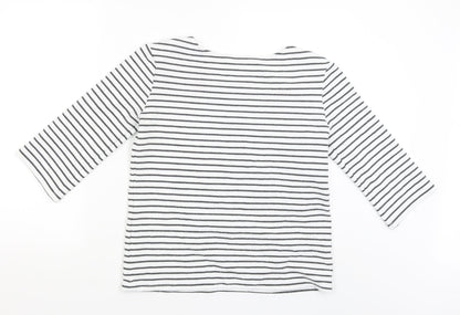 Pandini Womens White Striped  Pullover Jumper Size M