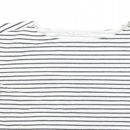 Pandini Womens White Striped  Pullover Jumper Size M