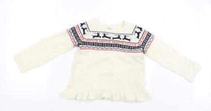 H&M Girls Beige   Pullover Jumper Size 9-10 Years