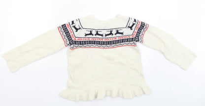 H&M Girls Beige   Pullover Jumper Size 9-10 Years