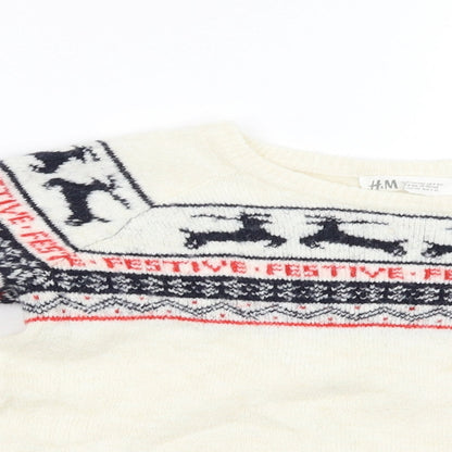 H&M Girls Beige   Pullover Jumper Size 9-10 Years