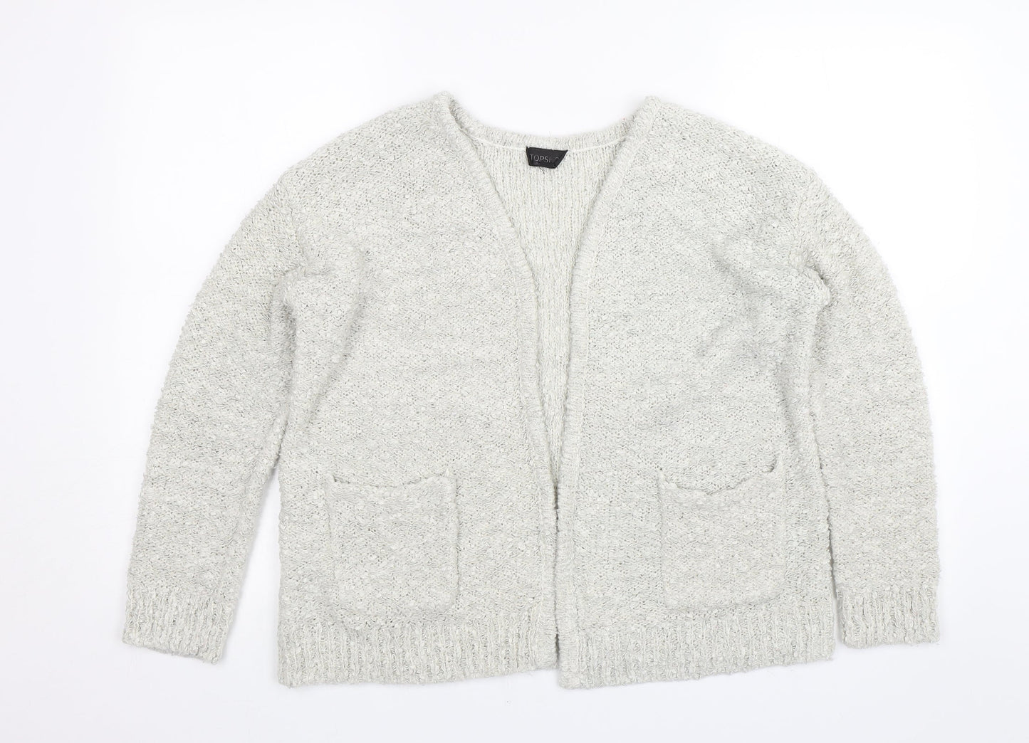 Womens UK Size 14 Topshop Grey Cardigan Jumper