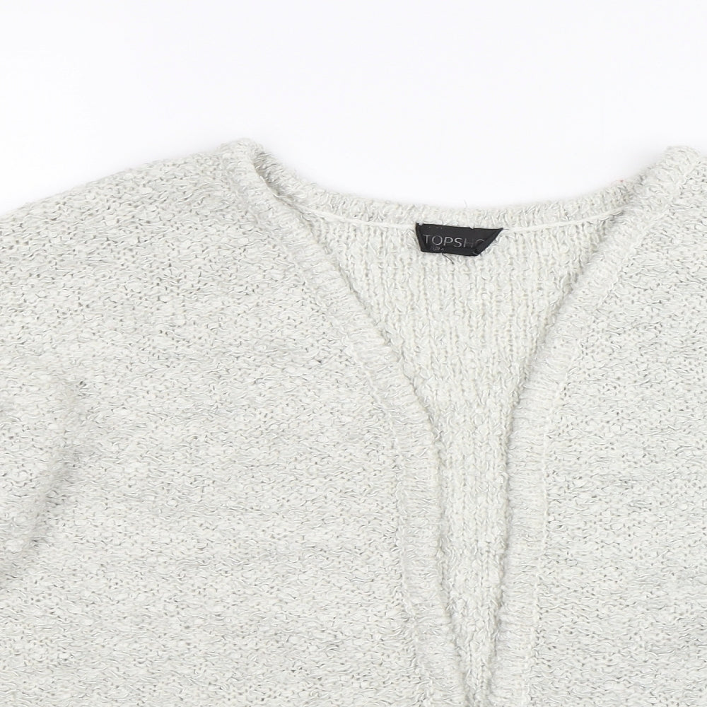 Womens UK Size 14 Topshop Grey Cardigan Jumper