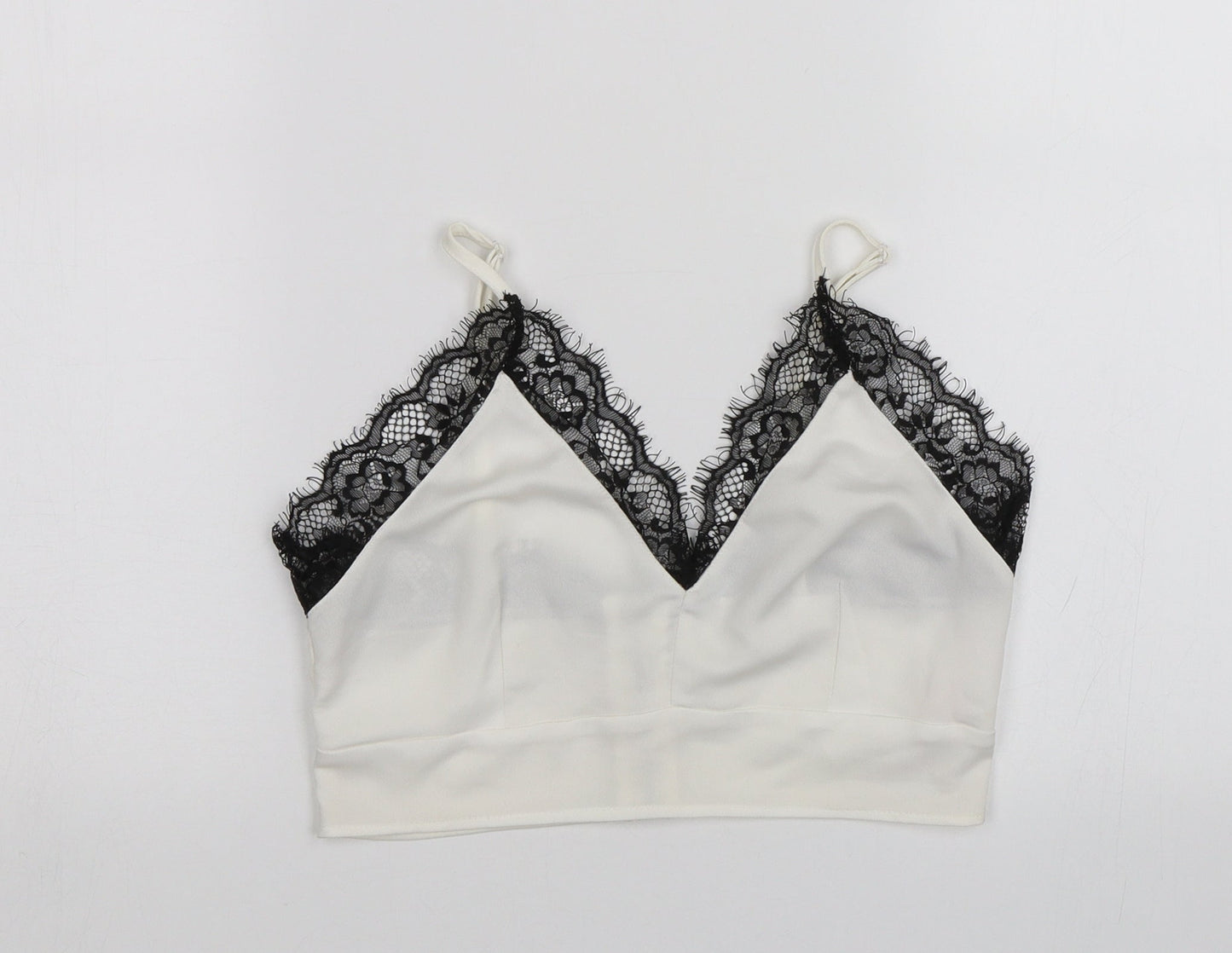 Womens UK Size 4 Missguided White Cropped Tank
