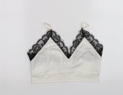 Womens UK Size 4 Missguided White Cropped Tank