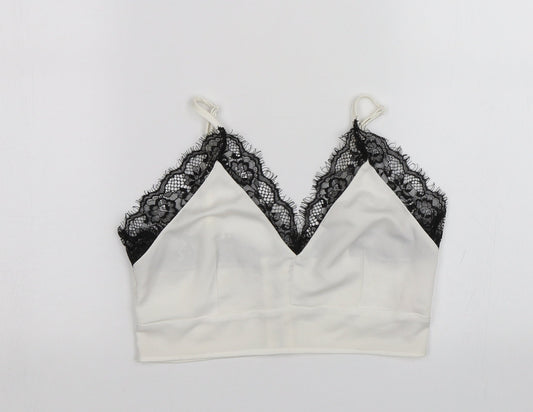 Womens UK Size 4 Missguided White Cropped Tank