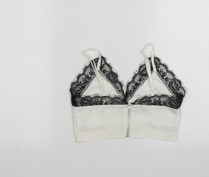 Womens UK Size 4 Missguided White Cropped Tank