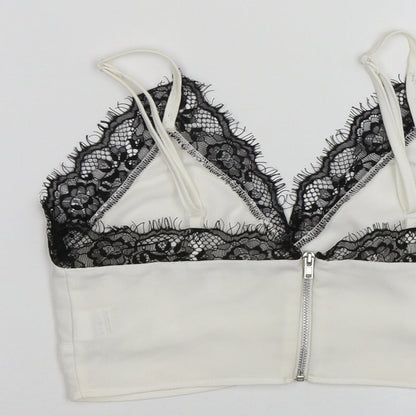 Womens UK Size 4 Missguided White Cropped Tank